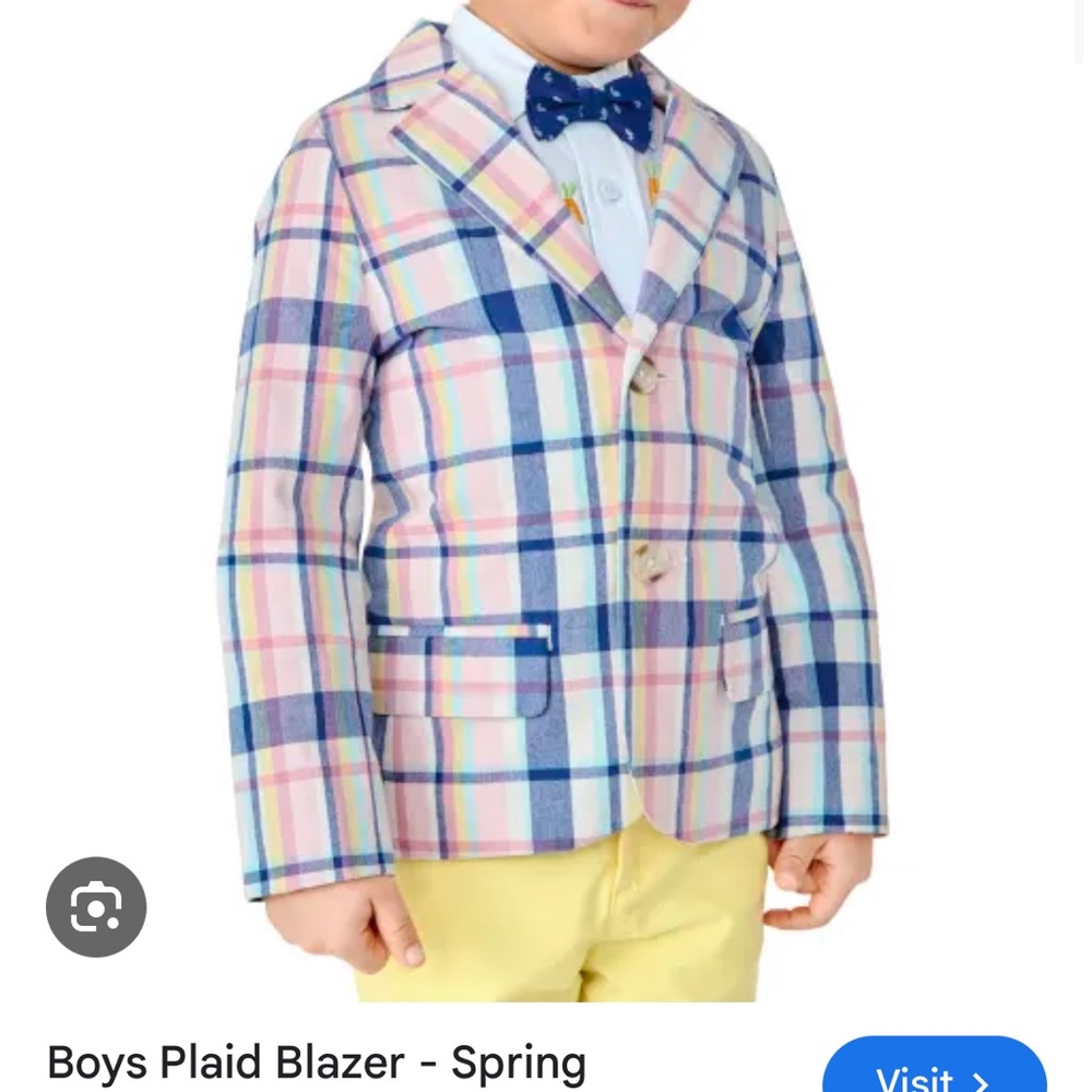 Gymboree Plaid Boys Blazer